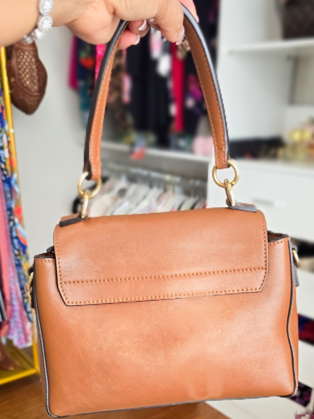 Chloé Faye Small Leather Shoulder Bag in Tan - Picture 9 of 12